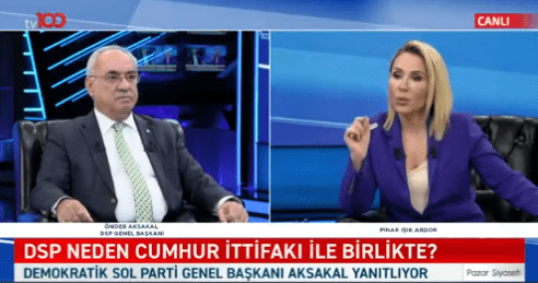 Seçimlere sayılı günler kala Cumhurbaşkanı Erdoğan'ı destekleme kararı alan DSP'nin genel başkanı Önder Aksakal, TV100 kanalındaki bir programa katılarak "Bülent Ecevit, bugün yaşasaydı Cumhur İttifakı'nda yer alırdı" şeklinde bir iddiada bulundu.