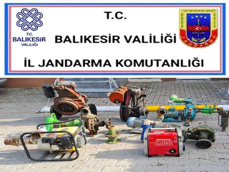 Kepsut ilçesindeki Balıkesir Jandarma ekiplerine son günlerde rapor edilen sulama araçlarının çalınması olayları üzerine JASAT ekiplerinin POMPA