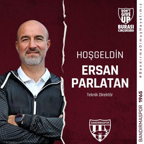 Bandırmaspor'un yeni teknik direktörü Ersan Parlatan oldu. Bandırmaspor, Parlatan'la 3 yıllık sözleşme imzaladı.