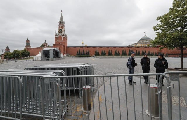 Rus paralı asker grubu Wagner'in başlattığı isyanının ardından başkent Moskova'daki Kremlin Sarayı çevresi şimdilik sakin görünüyor.