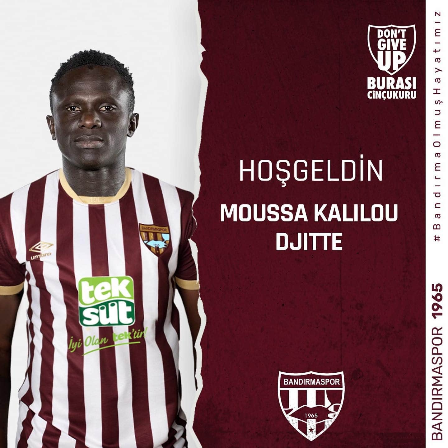 TEKSÜT BANDIRMASPOR, MOUSSA KALİLOU DJİTTE'Yİ RENKLERİNE BAĞLADI