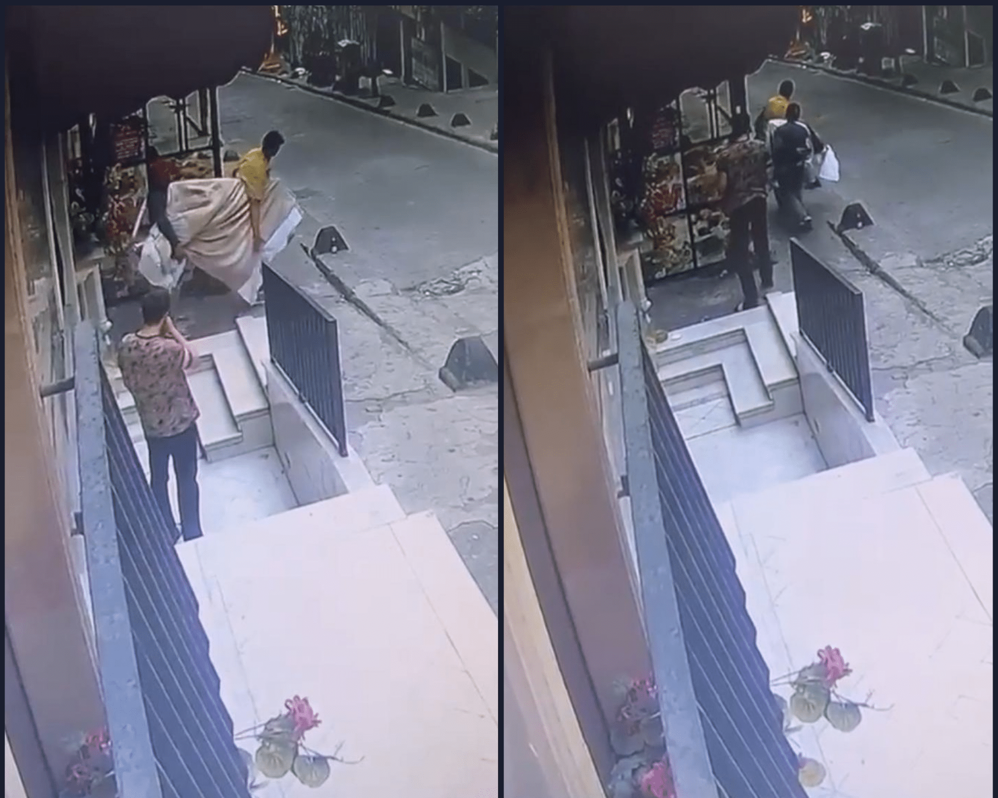 Beyoğlu'nda bir binaya giren hırsız, çaldığı televizyonu çarşafa sararak dışarı çıkardı. Televizyonu taşırken zorlandığını gören komşu esnafı ise hırsıza yardım etti.