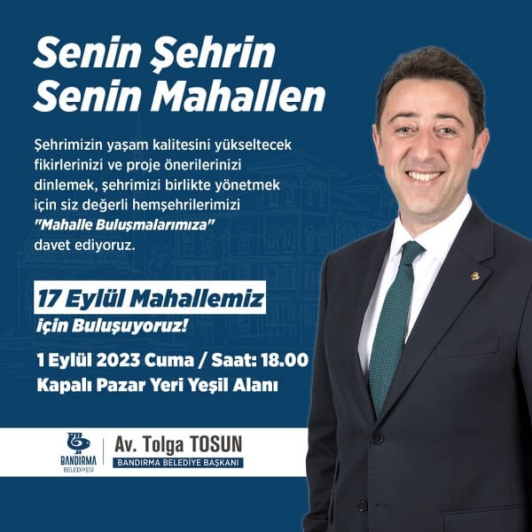 Bandırma Belediyesi, ilçe genelinde, “Mahalle Buluşmaları” gerçekleştirmeye hazırlanıyor. Mahalle Buluşmaları kapsamında vatandaşların, fikir, öneri ve projeleriyle yerel yönetime dahil edilmesi amaçlanıyor.