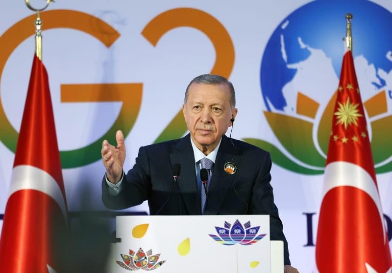 Cumhurbaşkanı Recep Tayyip Erdoğan, Hindistan'ın başkenti Yeni Delhi'de düzenlenen 18'inci G20 Liderler Zirvesi'nin sona ermesinin ardından basın toplantısı düzenledi.