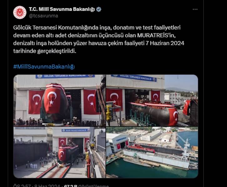 Murat Reis Denizaltısı, Gölcük Tersanesi, Reis sınıfı denizaltılar, havadan bağımsız tahrik sistemi, Milli Savunma Bakanlığı, denizaltı inşası
