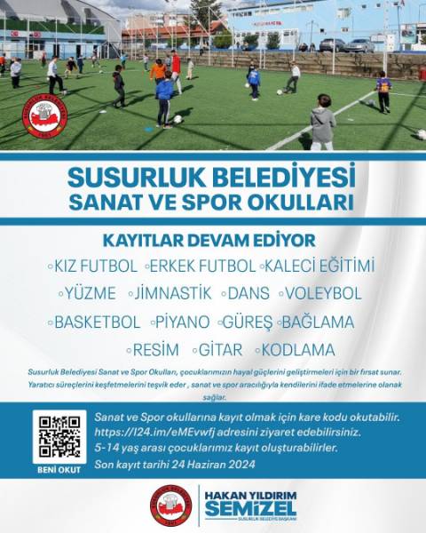Susurluk Belediyesi Sanat ve Spor Okulları Kayıtları Devam Ediyor