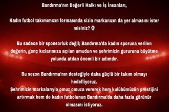 Bandırmagücü Kadın Futbol Takımından Sponsor Çağrısı