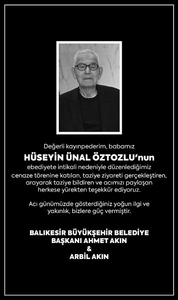 Başkan Akın’dan Taziye Teşekkürü