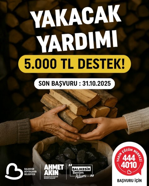 Büyükşehir’in “Yakacak Yardımı” Son Başvuru 31 Ekim