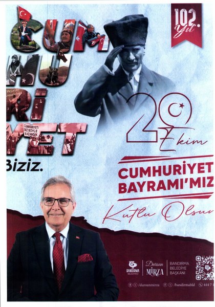 Cumhuriyetimizin ilanının 102. yılını, büyük bir sevinç ve gururla kutluyoruz.