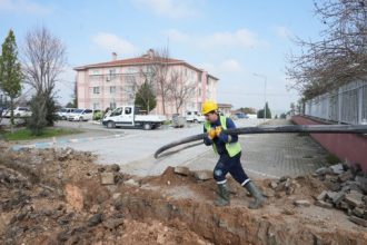 BASKİ Manyas’ta yıllanmış içme suyu hattını yeniledi