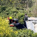 Erdek yolunda araç şarampole uçtu